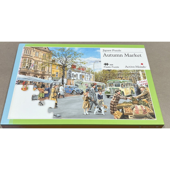 Active Minds Puzzle 35 Piece Autumn Market Alzheimer’s Dementia memory activity - Picture 1 of 4